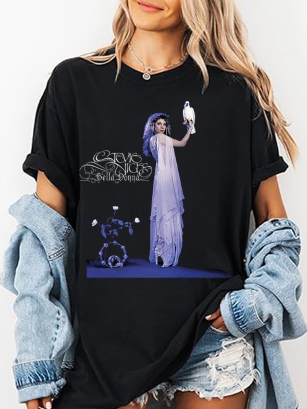 Stevie Nicks Bella Donna Shirt Vintage Style Rock Graphic Tee Black